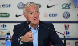 Le sélectionneur des Bleus Didier Deschamps lors de l'annonce des joueurs retenus contre la Bulgarie et les Pays-Bas, le 29 septembre 2016 à Paris