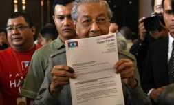 L'ex-Premier ministre de Malaisie, Mahathir Mohamad, en conférence de presse à Kuala Lumpur, le 10 mai 2018