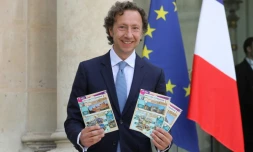 L'animateur télé Stéphane Bern pose à l'Elysée, le 31 mai 2018