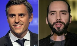 Les deux favoris du scrutin présidentiel au Salvador: Carlos Calleja (à gauche), du parti de droite Alliance républicaine nationaliste, et Nayib Bukele, du parti conservateur Grande alliance pour l'unité