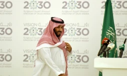 Le prince héritier saoudien Mohammed ben Salmane lors d'une conférence de presse pour présenter son plan "Vision 2030" à Ryad, le 25 avril 2016