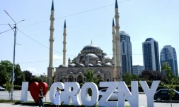 La mosquée Akhmad Kadyrov, joyau de Grozny, la capitale de la Tchétchénie, le 26 juillet 2017