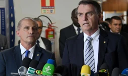 Le président élu Jair Bolsonaro (à droite) et son futur chef de cabinet Onyx Lorenzoni, le 20 novembre 2018 à Brasilia