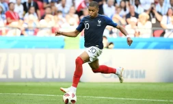 L'attaquant français Kylian Mbappé contre l'Argentine le 30 juin 2017 à Kazan