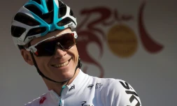 Le cycliste britannique Chris Froome, le 14 février 2018 à Mijas lors de la Ruta del Sol