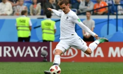 Antoine Griezmann buteur lors de la qualification de la France en demi finales du Mondial le 6 juillet 2018