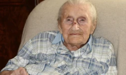 Elisabeth Collot, 113 ans, le 4 juillet 2016 à Echirolles près de Grenoble