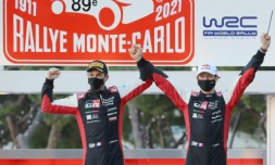 Les rois du Rallye Monte-Carlo Sébastien Ogier (à droite) et son copilote Julien Ingrassia, le 24 janvier 2021 à Monaco