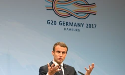 Le président français Emmanuel Macron à Hambourg, en Allemagne, le 8 juillet 2017 