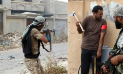 Des forces du gouvernement libyen d'union nationale tirent en direction des jihadistes à Syrte, le 28 août 2016