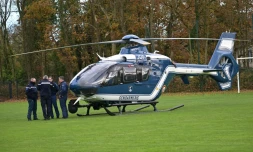 Des gendarmes à la recherche de Morgane Rivoal, 13 ans, disparue le 25 novembre près de Pabu, en banlieue de Guingamp (Côtes-d'Armor), le 2 décembre 2024