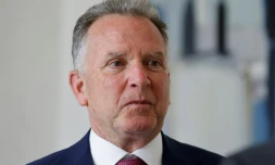 L'émissaire américain Steve Witkoff avant une réunion avec le président français Emmanuel Macron à l'Elysée, le 17 avril 2025 à Paris