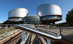 Cette photo monrte le bâtiment de la Cour européenne des droits de l'homme, le 27 septembre 2023 à Strasbourg