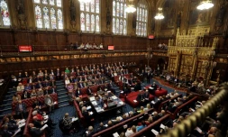 Vue générale de la Chambre des Lords lors d'une session à Londres le 5 septembre 2016