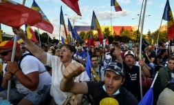 Manifestation antigouvernementale à Bucarest, en Roumanie, le 11 août 2018