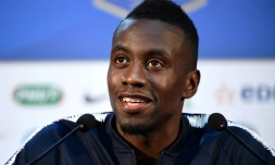 Le milieu de terrain français Blaise Matuidi en conférence de presse le 13 juillet 2018 à Istra, dans la région de Moscou
