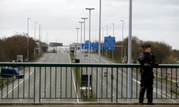 Vue en date du 30 novembre 2015 de l'A1 à hauteur du Blanc-Mesnil au nord de Paris