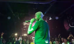Le rappeur français MHD chante au "U Street Music Hall" à Washington, le 15 septembre 2017