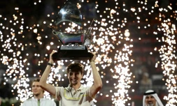 Le Français Ugo Humbert vainqueur du tournoi de Dubaï, le 2 mars 2024