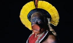 Le chef indigène Raoni Metuktire à Piaracu (Brésil), le 16 janvier 2020