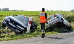 Un accident de la route, le 30 juin 2013 à Godewaersvelde (nord de la France)