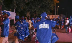 Des partisans du Parti Congolais du Travail (PCT) du président congolais Denis Sassou Nguesso célèbrent sa réélection à Brazzaville le 17 mars 2026