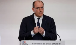 Jean Castex lors d'une conférence de presse, le 22 avril 2021 à Paris