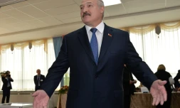 Le président sortant du Bélarus, Alexandre Loukachenko, le 11 octobre 2015 à Minsk 