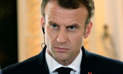 Le président de la République française Emmanuel Macron à Paris le 17 juillet 2018