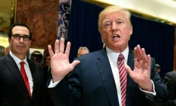 Le président américain Donald Trump à la Trump Tower, le 15 août 2017