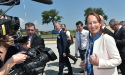 La ministre de l'Ecologie Ségolène Royal à Rittershoffen, dans l'est de la France, le 7 juin 2016