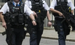 Des policiers britanniques patrouillent à Londres, le 15 juillet 2016