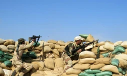 Les forces irakiennes à Tel Mushaihed, à l'est de Ramadi, le 16 décembre 2015