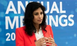 Gita Gopinath, l'économiste en chef du Fonds monétaire international, le 13 octobre 2020 à Washington 