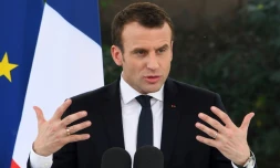 Le président Macron lors d'une visite en Inde le 11 mars 2018