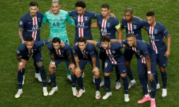 Les joueurs du Paris-SG avant la finale de la Ligue des champions face au Bayern Munich, à Lisbonne, le 23 août 2020