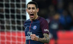 L'attaquant Angel Di Maria ouvre le score du PSG face à Lille au Stade de France, le 9 décembre 2017