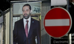 Portrait du Premier ministre démissionnaire Saad Hariri, le 15 novembre à Beyrouth