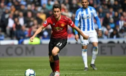 Le milieu espagnol Ander Herrera, en fin de contrat avec Manchester United, s'est engagé pour cinq ans avec le PSG (ici le 5 mai 2019 face à Huddersfield)