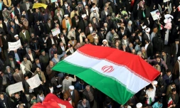 Manifestations prorégime dans la ville iranienne de Machhad après le mouvement de contestation, le 4 janvier 2018