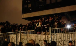 Des étudiants occupent le campus de l'université de Tolbiac, le 12 avril 2018 à Paris