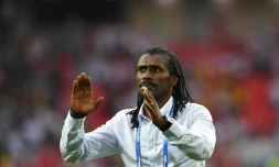 Le sélectionneur du Sénégal Aliou Cissé lors du match contre la Pologne au Mondial, le 19 juin 2018 à Moscou