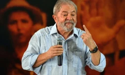Luiz Inacio Lula da Silva à Sao Paulo, le 25 janvier 2018 pendant un meeting de campagne
