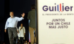 Alejandro Guillier, candidat à la présidentielle chilienne, le 14 décembre 2017 à Santiago