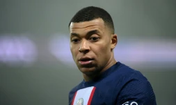Kylian Mbappé avec le PSG contre Lyon au Parc des Princes, le 2 avril 2023