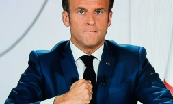 Emmanuel Macron à l'Elysée lors d'une interview télévisée diffusée sur TF1 le 21 juillet 2020