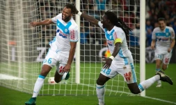 La joie de Rolando (g) après son but pour l'OM face à Caen, le 20 novembre 2016 à Marseille