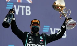 Le Finlandais Valtteri Bottas (Mercedes) vainqueur du GP de Russie, Ă Sotchi, le 27 septembre 2020