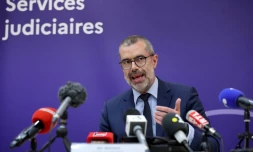 Le procureur de Bobigny Eric Mathais, lors d'une conférence de presse, le 1er avril 2022 à Bobigny