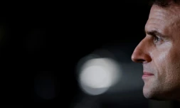 Le président français  Emmanuel Macron à Tourcoing, dans le Nord, le 2 février 2022